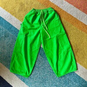 MEALS Baggy Chef Pants Neon Green L/XL Original Sizing - Fits like M/L